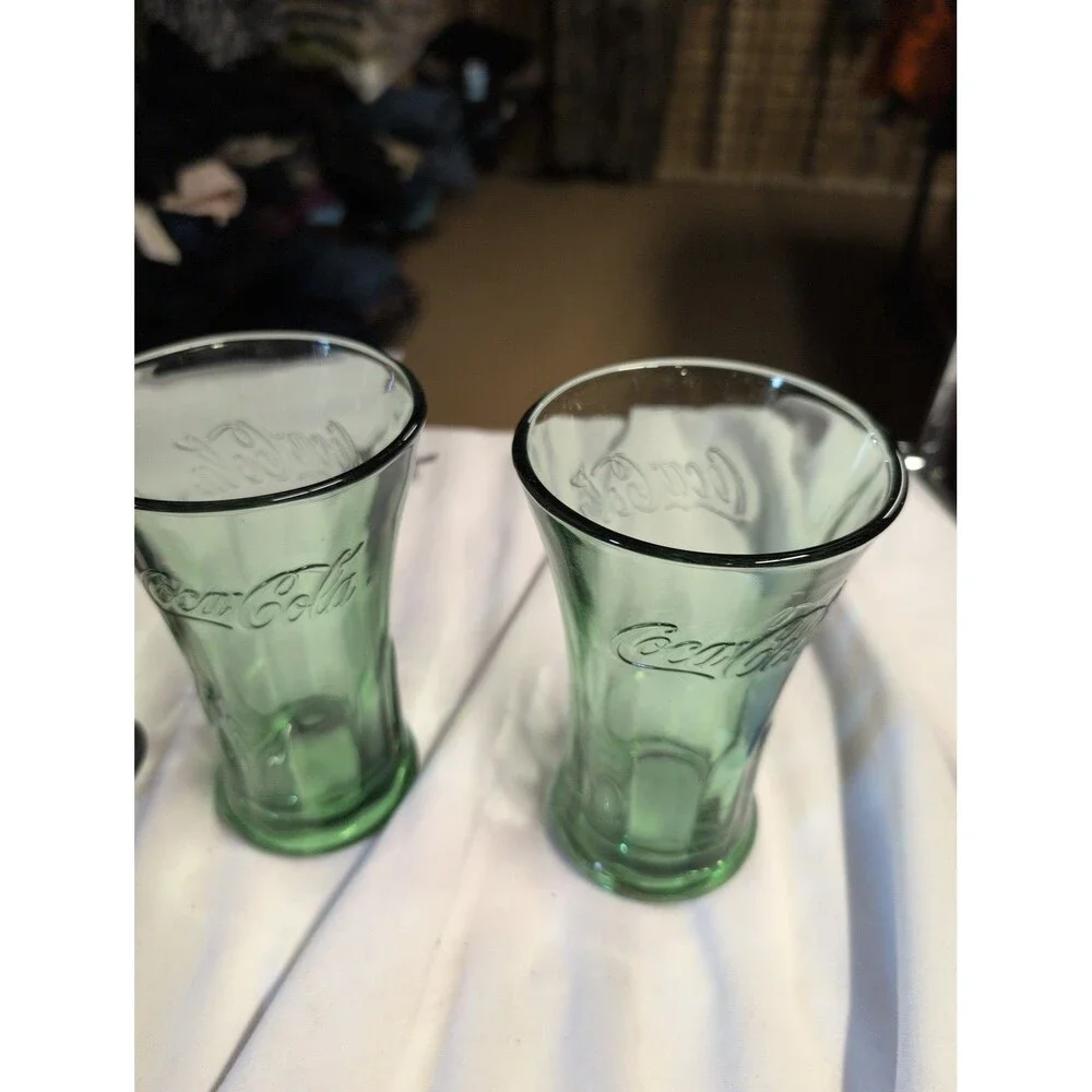 Coca-Cola Green Glass Tumblers Set of 2